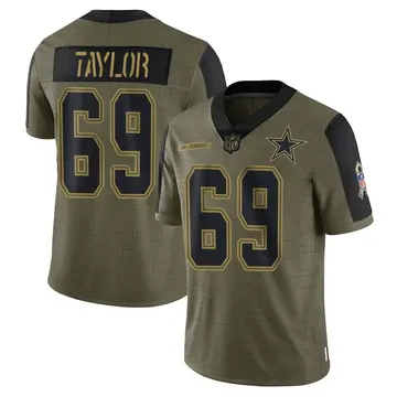 Nike Alex Taylor Men's Limited Dallas Cowboys Olive 2021 Salute To Service Jersey