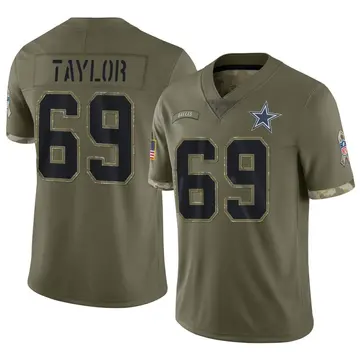 Nike Alex Taylor Men's Limited Dallas Cowboys Olive 2022 Salute To Service Jersey