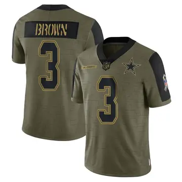Nike Anthony Brown Men's Limited Dallas Cowboys Olive 2021 Salute To Service Jersey