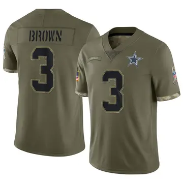 Nike Anthony Brown Men's Limited Dallas Cowboys Olive 2022 Salute To Service Jersey