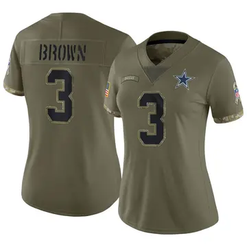Nike Anthony Brown Women's Limited Dallas Cowboys Olive 2022 Salute To Service Jersey