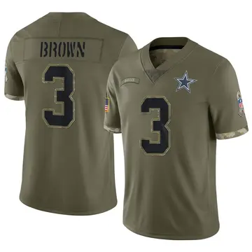 Nike Anthony Brown Youth Limited Dallas Cowboys Olive 2022 Salute To Service Jersey
