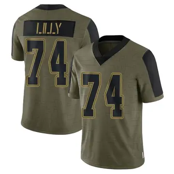 Nike Bob Lilly Men's Limited Dallas Cowboys Olive 2021 Salute To Service Jersey