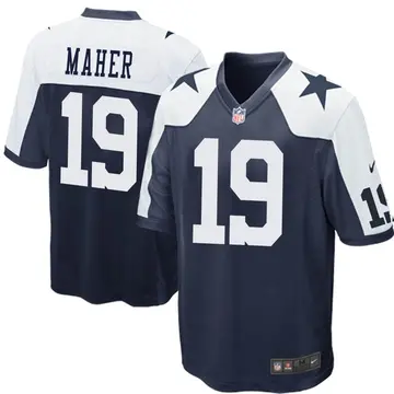 Nike Brett Maher Men's Game Dallas Cowboys Navy Blue Throwback Jersey