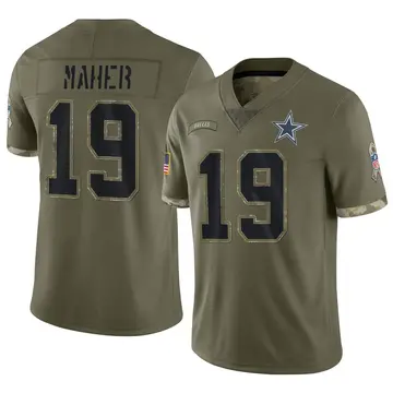 Nike Brett Maher Men's Limited Dallas Cowboys Olive 2022 Salute To Service Jersey