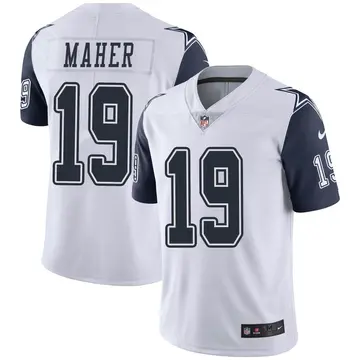 Nike Brett Maher Men's Limited Dallas Cowboys White Color Rush Vapor Untouchable Jersey