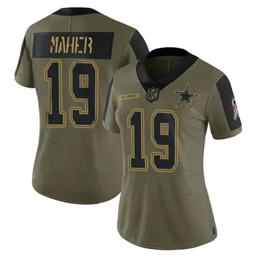 Nike Brett Maher Women's Limited Dallas Cowboys Olive 2021 Salute To Service Jersey