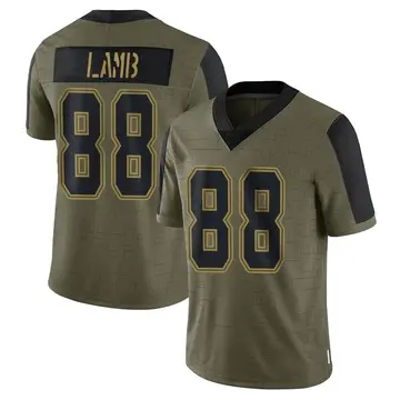 Nike CeeDee Lamb Men's Limited Dallas Cowboys Olive 2021 Salute To Service Jersey