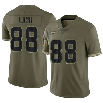 Nike CeeDee Lamb Men's Limited Dallas Cowboys Olive 2022 Salute To Service Jersey
