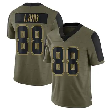 Nike CeeDee Lamb Youth Limited Dallas Cowboys Olive 2021 Salute To Service Jersey