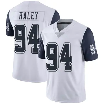 Nike Charles Haley Men's Limited Dallas Cowboys White Color Rush Vapor Untouchable Jersey