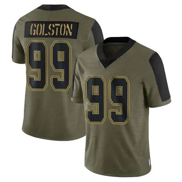 Nike Chauncey Golston Men's Limited Dallas Cowboys Olive 2021 Salute To Service Jersey