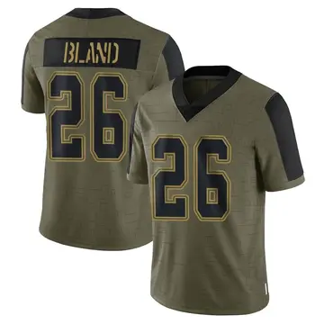 Nike DaRon Bland Men's Limited Dallas Cowboys Olive 2021 Salute To Service Jersey