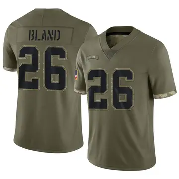 Nike DaRon Bland Men's Limited Dallas Cowboys Olive 2022 Salute To Service Jersey