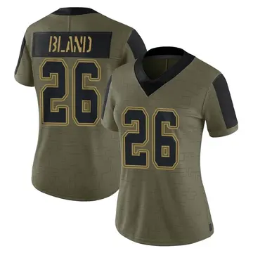 Nike DaRon Bland Women's Limited Dallas Cowboys Olive 2021 Salute To Service Jersey