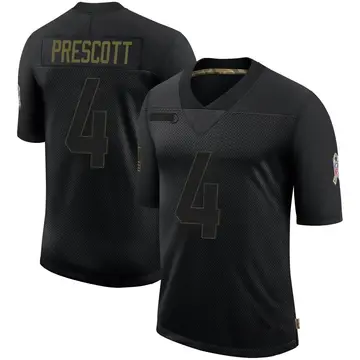 Nike Dak Prescott Men's Limited Dallas Cowboys Black 2020 Salute To Service Jersey