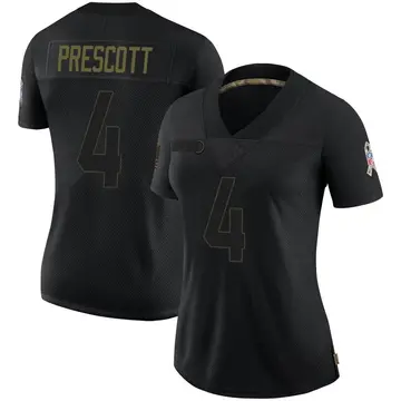 Nike Dak Prescott Women's Limited Dallas Cowboys Black 2020 Salute To Service Jersey