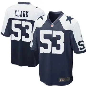 Nike Damone Clark Men's Game Dallas Cowboys Navy Blue Throwback Jersey