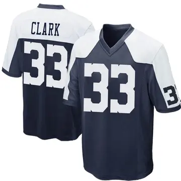 Nike Damone Clark Men's Game Dallas Cowboys Navy Blue Throwback Jersey