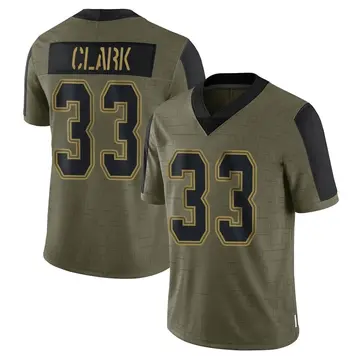 Nike Damone Clark Men's Limited Dallas Cowboys Olive 2021 Salute To Service Jersey