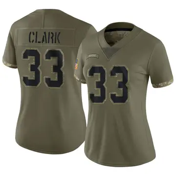 Nike Damone Clark Women's Limited Dallas Cowboys Olive 2022 Salute To Service Jersey