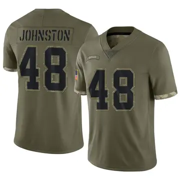 Nike Daryl Johnston Men's Limited Dallas Cowboys Olive 2022 Salute To Service Jersey