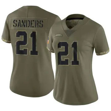 Nike Deion Sanders Women's Limited Dallas Cowboys Olive 2022 Salute To Service Jersey