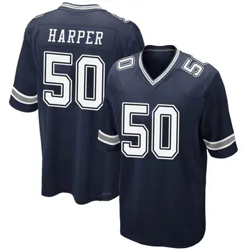 Nike Devin Harper Men's Game Dallas Cowboys Navy Team Color Jersey