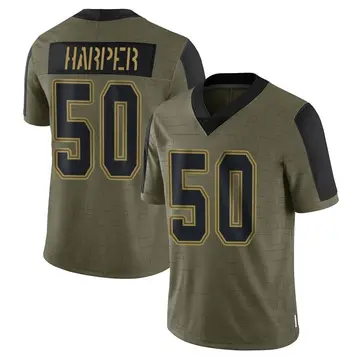Nike Devin Harper Men's Limited Dallas Cowboys Olive 2021 Salute To Service Jersey