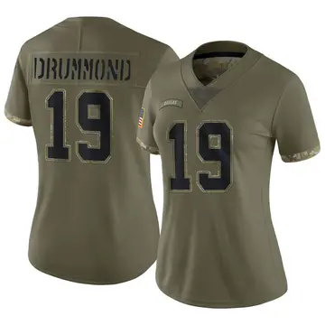 Nike Dontario Drummond Women's Limited Dallas Cowboys Olive 2022 Salute To Service Jersey