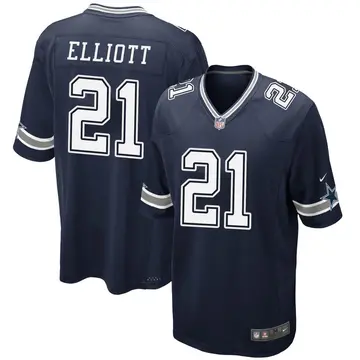 Nike Ezekiel Elliott Men's Game Dallas Cowboys Navy Team Color Jersey