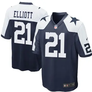 Nike Ezekiel Elliott Youth Game Dallas Cowboys Navy Blue Throwback Jersey