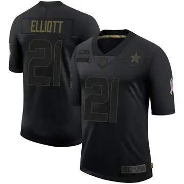 Nike Ezekiel Elliott Youth Limited Dallas Cowboys Black 2020 Salute To Service Jersey