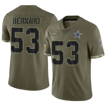 Nike Francis Bernard Men's Limited Dallas Cowboys Olive 2022 Salute To Service Jersey