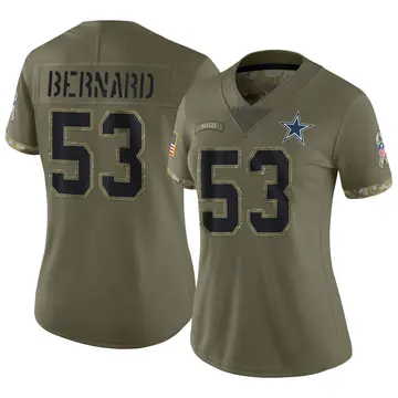 Nike Francis Bernard Women's Limited Dallas Cowboys Olive 2022 Salute To Service Jersey