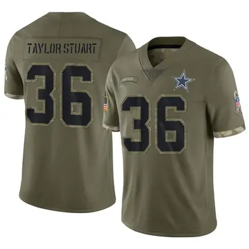 Nike Isaac Taylor-Stuart Men's Limited Dallas Cowboys Olive 2022 Salute To Service Jersey