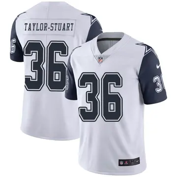Nike Isaac Taylor-Stuart Men's Limited Dallas Cowboys White Color Rush Vapor Untouchable Jersey