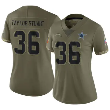 Nike Isaac Taylor-Stuart Women's Limited Dallas Cowboys Olive 2022 Salute To Service Jersey
