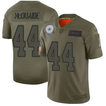 Nike Jake McQuaide Men's Limited Dallas Cowboys Camo 2019 Salute to Service Jersey