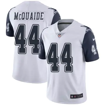 Nike Jake McQuaide Men's Limited Dallas Cowboys White Color Rush Vapor Untouchable Jersey