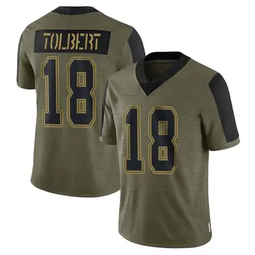 Nike Jalen Tolbert Men's Limited Dallas Cowboys Olive 2021 Salute To Service Jersey