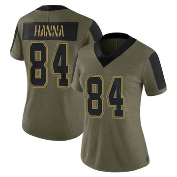 Nike James Hanna Women's Limited Dallas Cowboys Olive 2021 Salute To Service Jersey