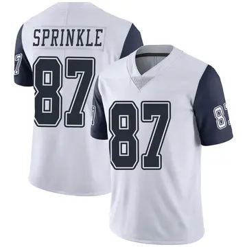 Nike Jeremy Sprinkle Men's Limited Dallas Cowboys White Color Rush Vapor Untouchable Jersey