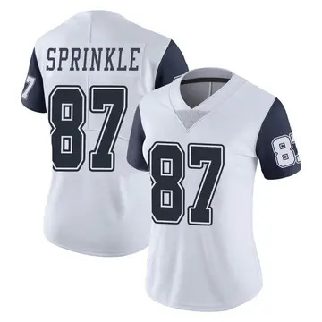 Nike Jeremy Sprinkle Women's Limited Dallas Cowboys White Color Rush Vapor Untouchable Jersey