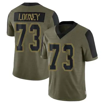 Nike Joe Looney Men's Limited Dallas Cowboys Olive 2021 Salute To Service Jersey