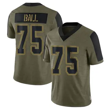 Nike Josh Ball Men's Limited Dallas Cowboys Olive 2021 Salute To Service Jersey