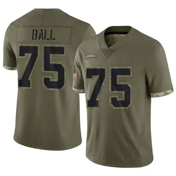 Nike Josh Ball Men's Limited Dallas Cowboys Olive 2022 Salute To Service Jersey
