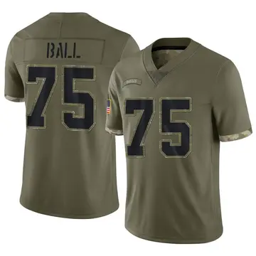 Nike Josh Ball Youth Limited Dallas Cowboys Olive 2022 Salute To Service Jersey