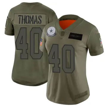 Nike Juanyeh Thomas Women's Limited Dallas Cowboys Camo 2019 Salute to Service Jersey