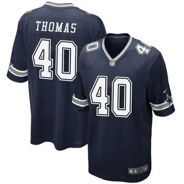 Nike Juanyeh Thomas Youth Game Dallas Cowboys Navy Team Color Jersey